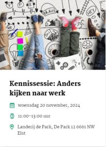 Kennissessie: Anders kijken naar werk op 20 november